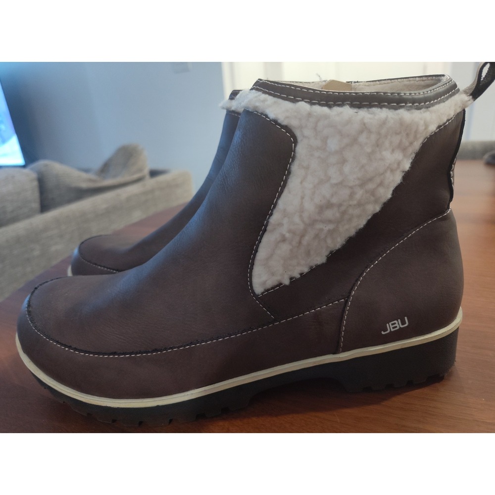 JBU Monroe Water Resistant Brown Faux Fur Ankle Boots Womens 10M B2MON34